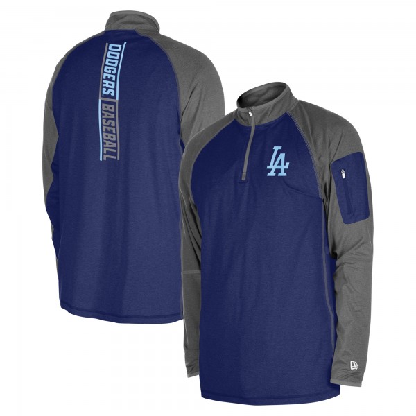 Los Angeles Dodgers New Era Royal Fathers Day Raglan Quarter-Zip Top
