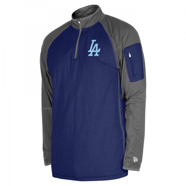 Los Angeles Dodgers New Era Royal Fathers Day Raglan Quarter-Zip Top