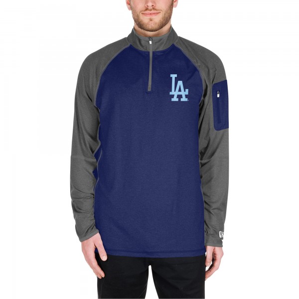 Los Angeles Dodgers New Era Royal Fathers Day Raglan Quarter-Zip Top