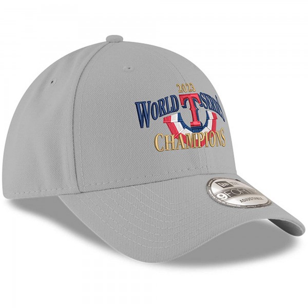 Бейсболка Texas Rangers New Era 2023 World Series Champions Locker Room Replica 9FORTY - Gray