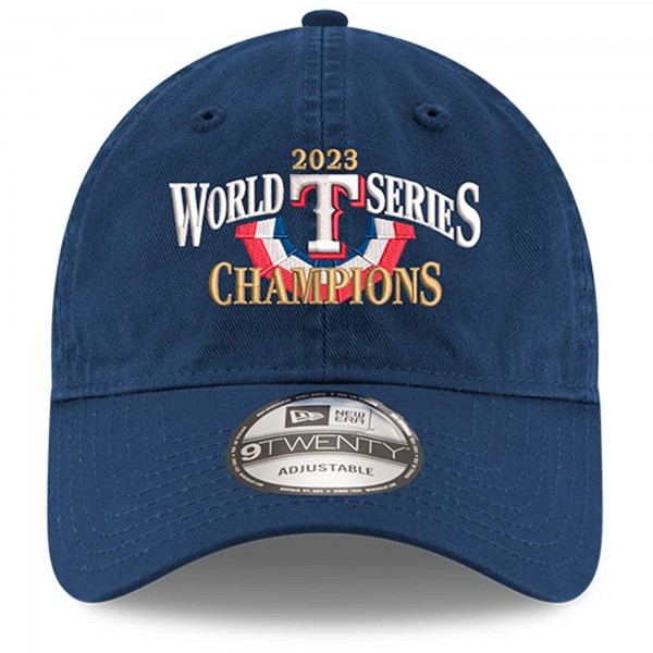 Бейсболка Texas Rangers New Era 2023 World Series Champions Locker Room Replica 9TWENTY - Navy