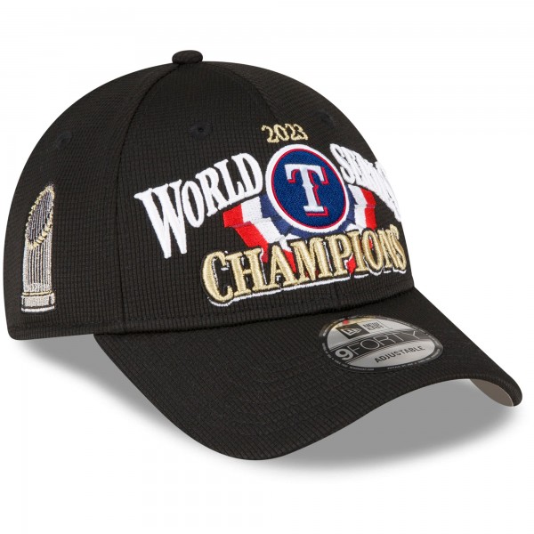 Бейсболка Texas Rangers New Era 2023 World Series Champions Locker Room 9FORTY - Black