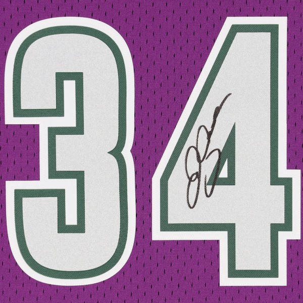 Ray Allen Milwaukee Bucks Autographed Fanatics Authentic Purple Mitchell & Ness 2001-2002 Swingman Jersey