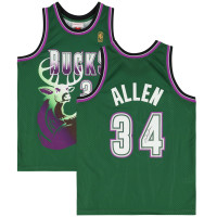 Ray Allen Milwaukee Bucks Autographed Fanatics Authentic Green Mitchell & Ness 1996-1997 Swingman Jersey
