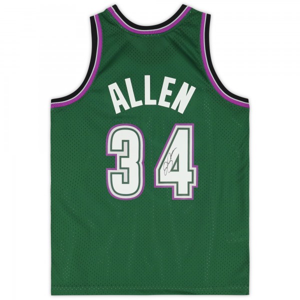 Ray Allen Milwaukee Bucks Autographed Fanatics Authentic Green Mitchell & Ness 1996-1997 Swingman Jersey