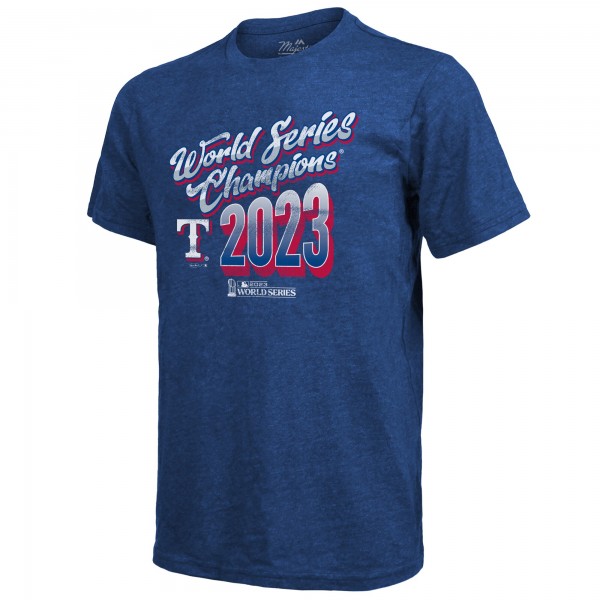 Футболка Texas Rangers Majestic Threads 2023 World Series Champions Life Of The Party Tri-Blend Roster - Royal