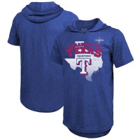 Футболка с капюшоном Texas Rangers Majestic Threads 2023 World Series Champions Tri-Blend - Royal