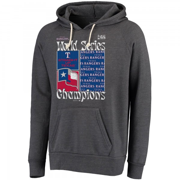 Толстовка Texas Rangers Majestic Threads 2023 World Series Champions Local Squares Tri-Blend - Charcoal