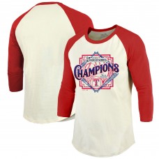 Футболка с рукавом 3/4 Texas Rangers Majestic Threads 2023 World Series Champions Raglan - Cream/Red