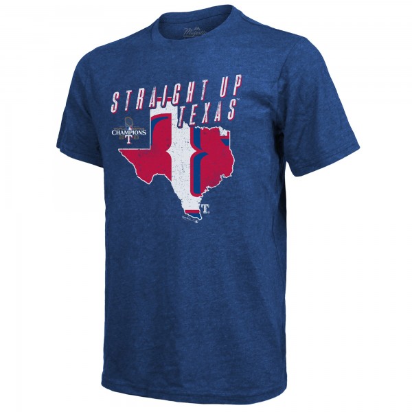 Футболка Texas Rangers Majestic Threads 2023 World Series Champions Local State of Mind Tri-Blend - Royal