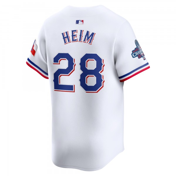 Игровая форма  Jonah Heim Texas Rangers Nike Home 2023 World Series Champions Limited - White