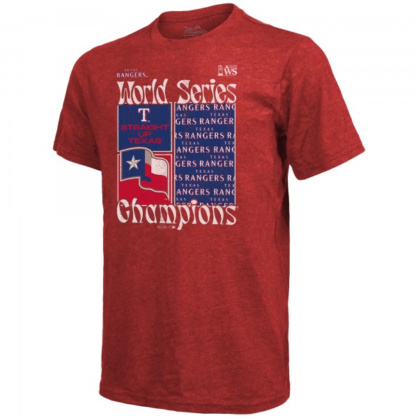 Футболка Texas Rangers Majestic Threads 2023 World Series Champions Square Logo - Red