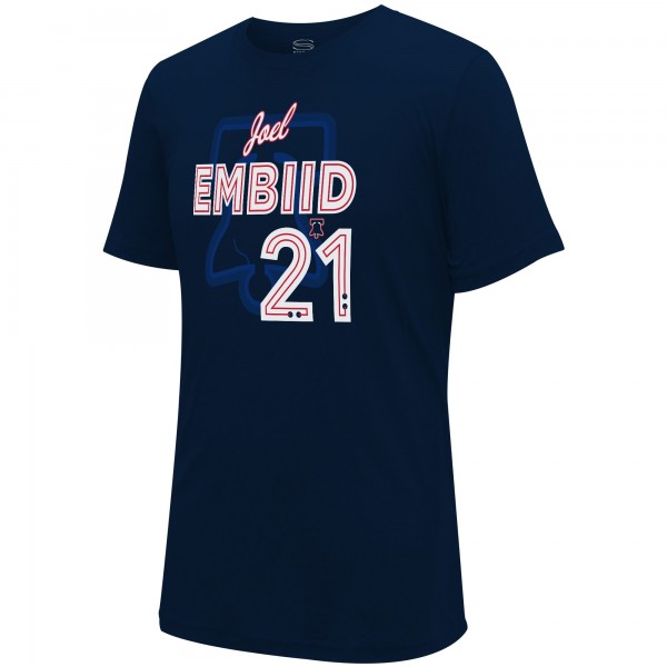 Футболка Joel Embiid Philadelphia 76ers Stadium Essentials Unisex 2023/24 City Edition Player Graphic - Navy