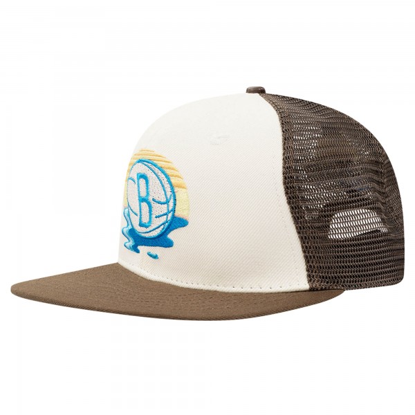 Бейсболка Brooklyn Nets Pro Standard Glint Sunset - Cream/Brown