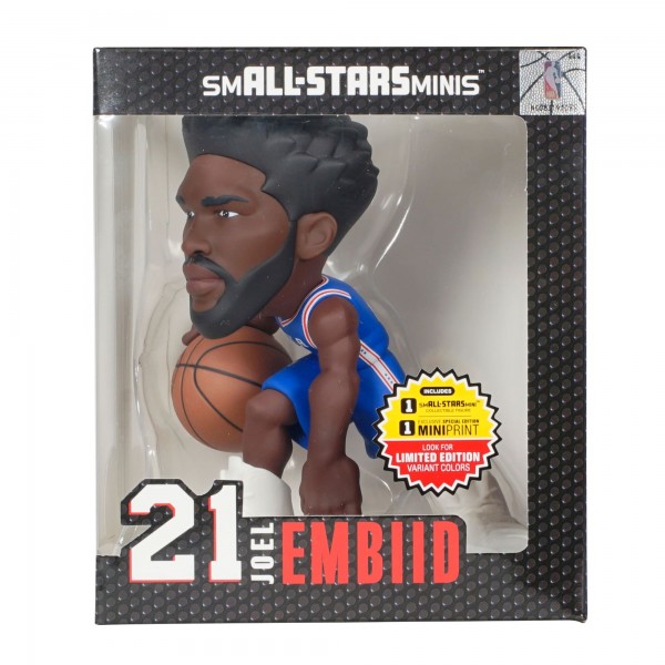 Joel Embiid Philadelphia 76ers smALL-STARS Minis 6 Vinyl Figurine - Look for Limited Edition Uncommon, Rare, and Ultra Rare Solid Team Color Variants