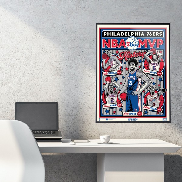 Philadelphia 76ers Phenom Gallery 18 x 24 Deluxe Framed Serigraph Print