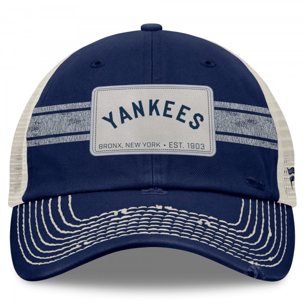 Бейсболка New York Yankees Fanatics Navy/Natural Heritage Stripe Trucker