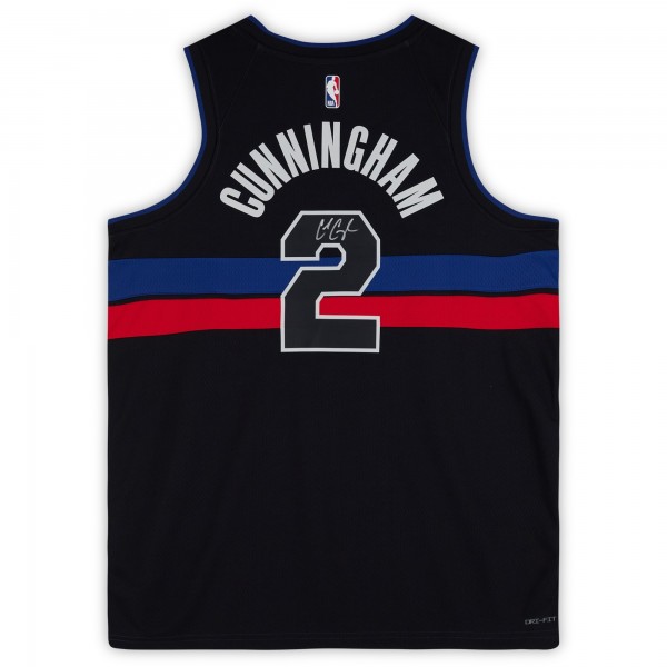 Cade Cunningham Detroit Pistons Autographed Fanatics Authentic Black Jordan Brand Statement Swingman Jersey