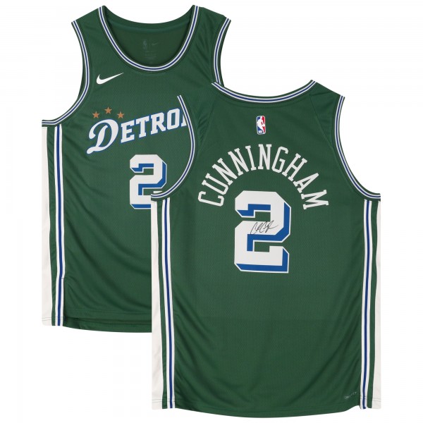 Cade Cunningham Detroit Pistons Autographed Fanatics Authentic Green Nike 2022-2023 City Edition Swingman Jersey