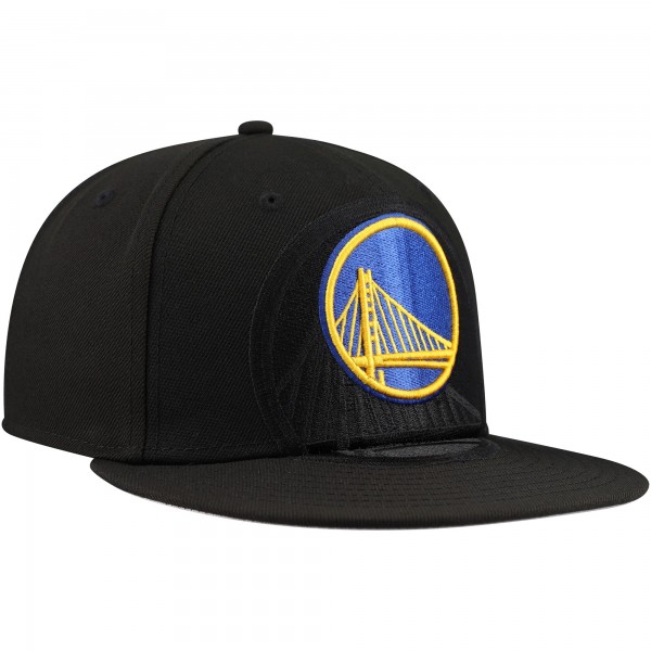 Бейсболка Golden State Warriors New Era Blackout Shadow Logo 59FIFTY - Black