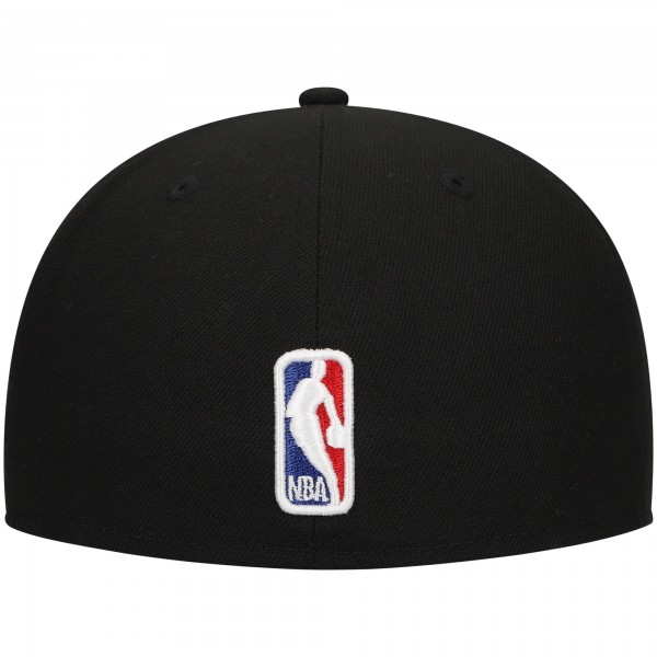 Бейсболка Philadelphia 76ers New Era Black Blackout Shadow Logo 59FIFTY