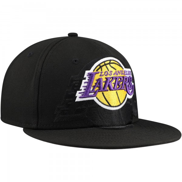 Бейсболка Los Angeles Lakers New Era Blackout Shadow Logo 59FIFTY - Black