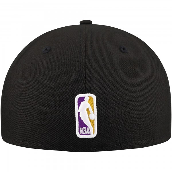 Бейсболка Los Angeles Lakers New Era Blackout Shadow Logo 59FIFTY - Black
