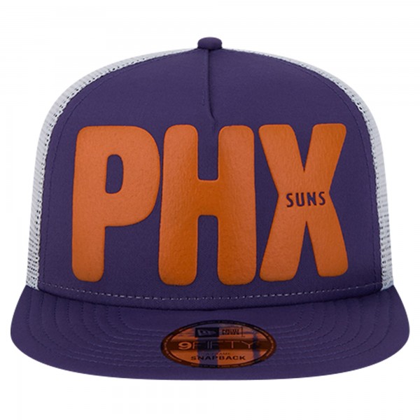 Бейсболка Phoenix Suns New Era Purple Puff Print Team Code A-Frame 9FIFTY Trucker