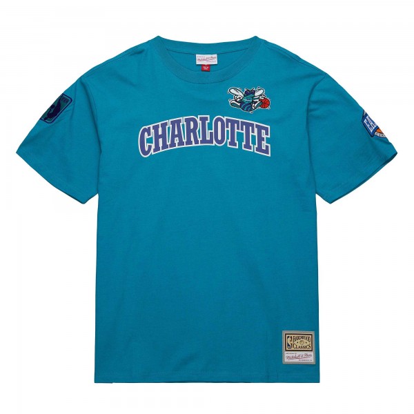 Футболка Charlotte Hornets Mitchell & Ness Hardwood Classics Nights Premium - Teal