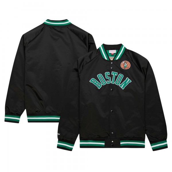 Бомбер Boston Celtics Mitchell & Ness Hardwood Classics Throwback Wordmark Raglan - Black