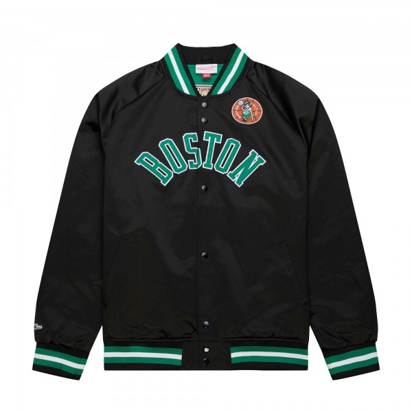 Бомбер Boston Celtics Mitchell & Ness Hardwood Classics Throwback Wordmark Raglan - Black