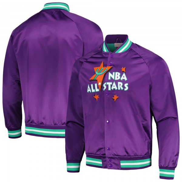 Mitchell & Ness Purple Hardwood Classics 1995 NBA All-Star Game Throwback Wordmark Raglan Full-Snap Jacket