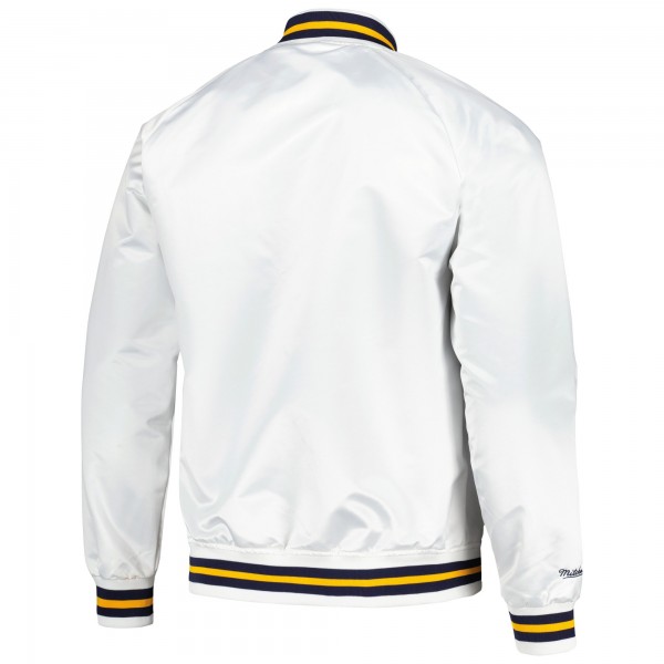 Бомбер Golden State Warriors Mitchell & Ness Hardwood Classics  Throwback Wordmark Raglan - White