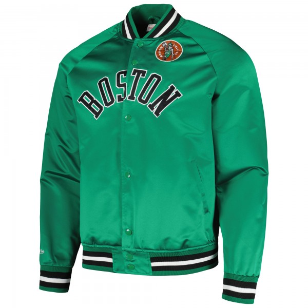 Бомбер Boston Celtics Mitchell & Ness Hardwood Classics Throwback Wordmark Raglan - Kelly Green