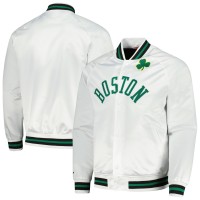 Бомбер Boston Celtics Mitchell & Ness Hardwood Classics Throwback Wordmark Raglan - White