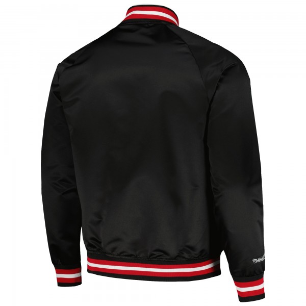 Куртка на кнопках Chicago Bulls Mitchell & Ness Hardwood Classics  Throwback Wordmark Raglan - Black