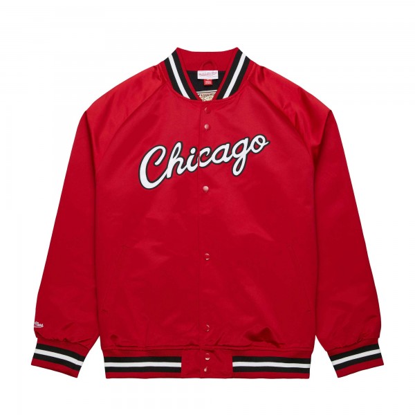 Куртка на кнопках Chicago Bulls Mitchell & Ness Hardwood Classics  Throwback Wordmark Raglan - Red