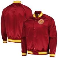 Cleveland Cavaliers Mitchell & Ness Wine Hardwood Classics Throwback Wordmark Raglan Full-Snap Jacket