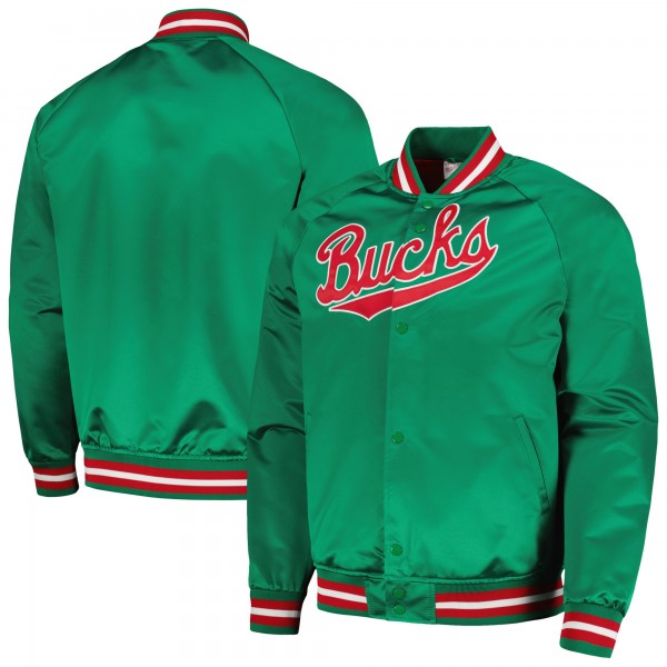 Бомбер Milwaukee Bucks Mitchell & Ness Hardwood Classics Throwback Wordmark Raglan - Green