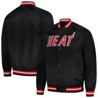 Куртка на кнопках Miami Heat Mitchell & Ness Hardwood Classics  Throwback Wordmark Raglan - Black