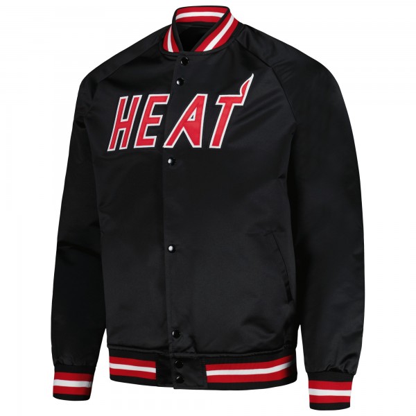 Куртка на кнопках Miami Heat Mitchell & Ness Hardwood Classics  Throwback Wordmark Raglan - Black