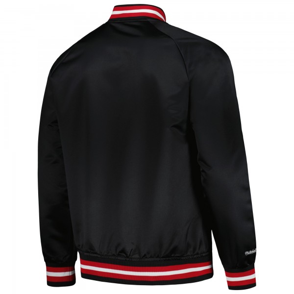 Куртка на кнопках Miami Heat Mitchell & Ness Hardwood Classics  Throwback Wordmark Raglan - Black
