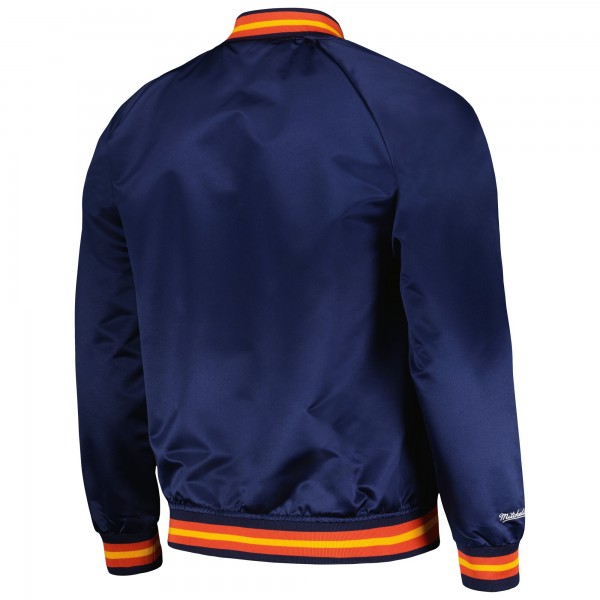 Бомбер Golden State Warriors Mitchell & Ness Hardwood Classics  Throwback Wordmark Raglan - Navy