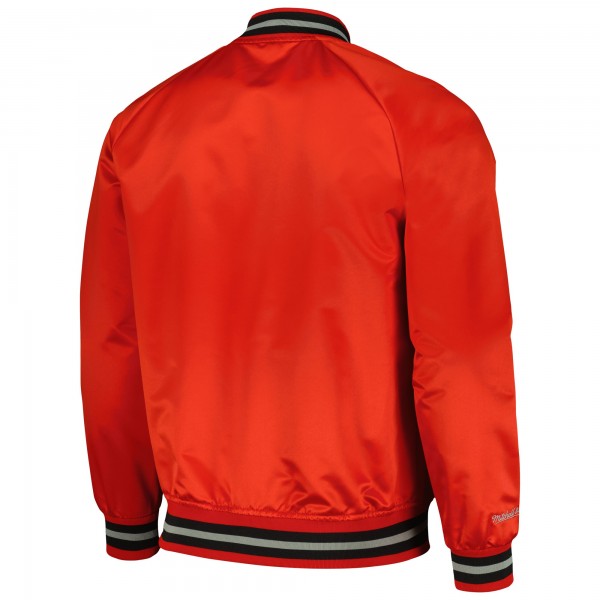 Toronto Raptors Mitchell & Ness Red Hardwood Classics Throwback Wordmark Raglan Full-Snap Jacket