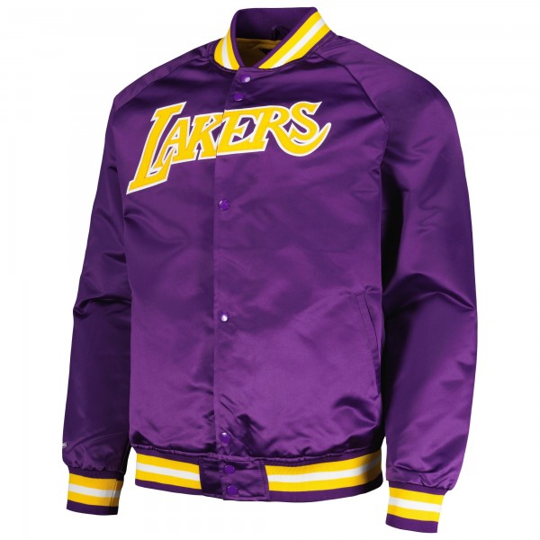 Бомбер Los Angeles Lakers Mitchell & Ness Hardwood Classics  Throwback Wordmark Raglan - Purple