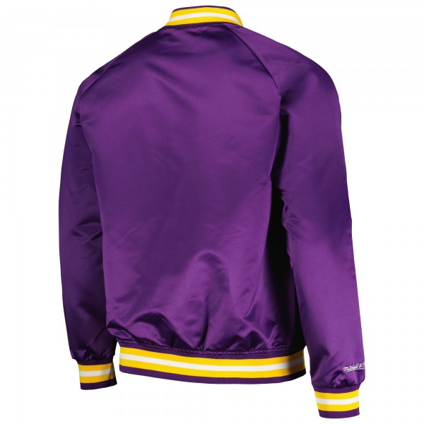Бомбер Los Angeles Lakers Mitchell & Ness Hardwood Classics  Throwback Wordmark Raglan - Purple