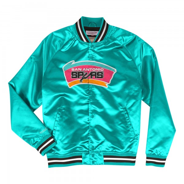 Куртка на кнопках San Antonio Spurs Mitchell & Ness Hardwood Classics  Throwback Wordmark Raglan - Turquoise