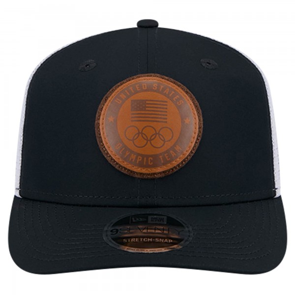 Бейсболка Team USA New Era Leather Patch 9SEVENTY Stretch Snap - Navy