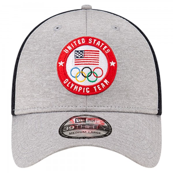 Бейсболка Team USA New Era Tech 39THIRTY - Gray