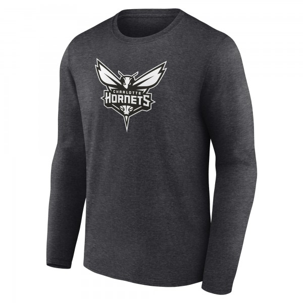 Именная футболка с длинным рукавом Charlotte Hornets Charcoal Monochrome